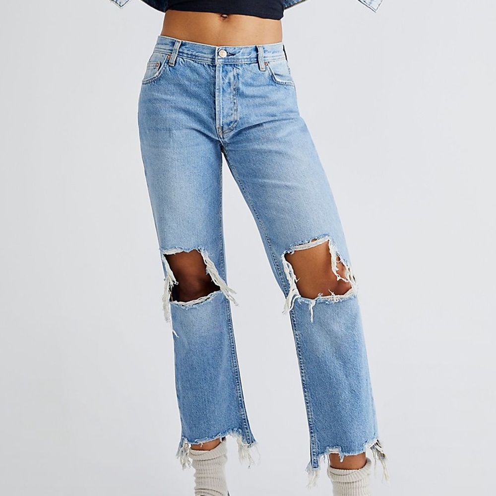 free people Maggie mid-rise straight-leg jeans